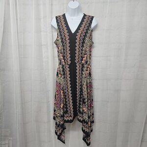 Dressbarn Dress Retro Asymmetrical Sleeveless Black Grunge 8